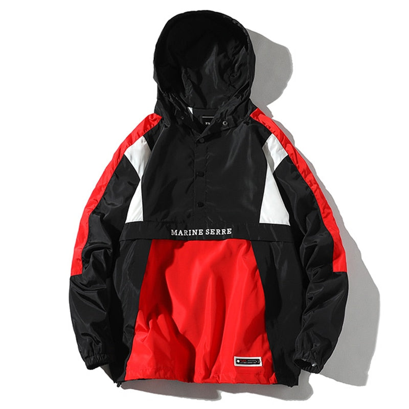 Color Block VA2 Windbreaker Jacket Black, XS - Streetwear Jacket - Slick Street
