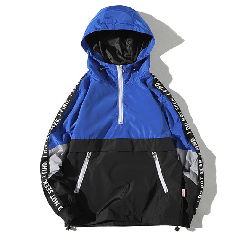 Color Block VA2 Windbreaker Jacket Blue, XS - Streetwear Jacket - Slick Street