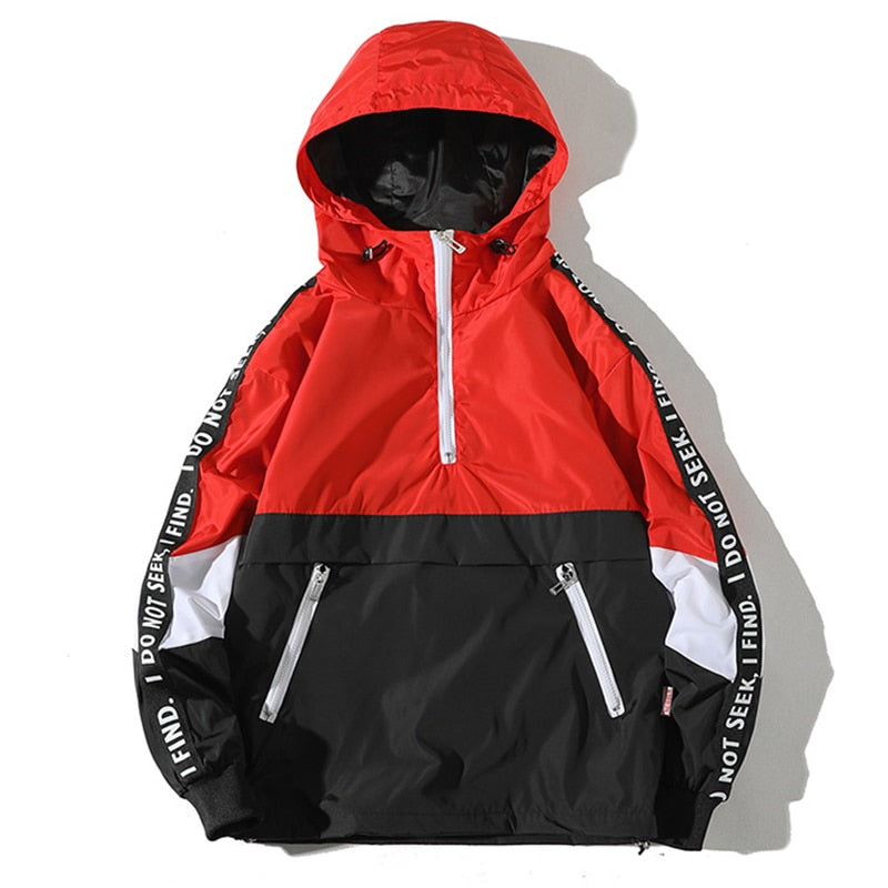 Color Block VA2 Windbreaker Jacket Red, XS - Streetwear Jacket - Slick Street