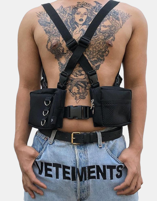 RX9 Chest Bag Black, - Streetwear Bag - Slick Street