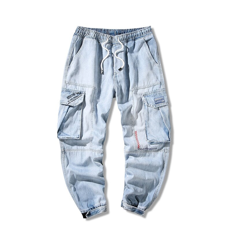 Glacier Blue Color With Side Pockets Pants 28, Light blue - Streetwear Pants - Slick Street