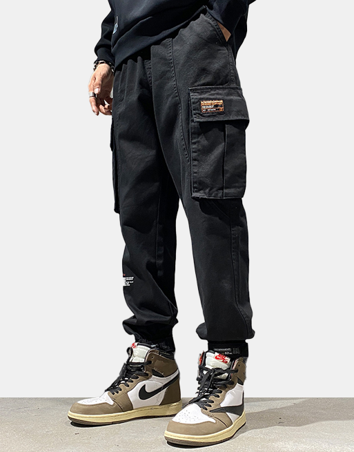 RENDTTK Cargo Pants XL, Black - Streetwear Cargo Pants - Slick Street
