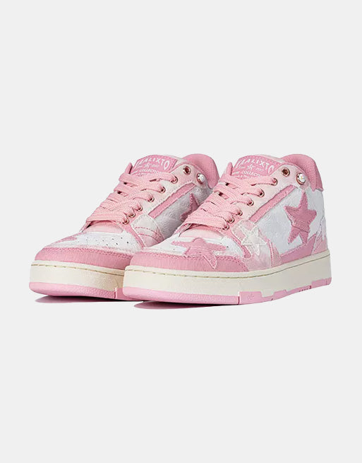 Star Eli1 Skate Sneakers - Pink Pink, 35 - Streetwear Shoes - Slick Street