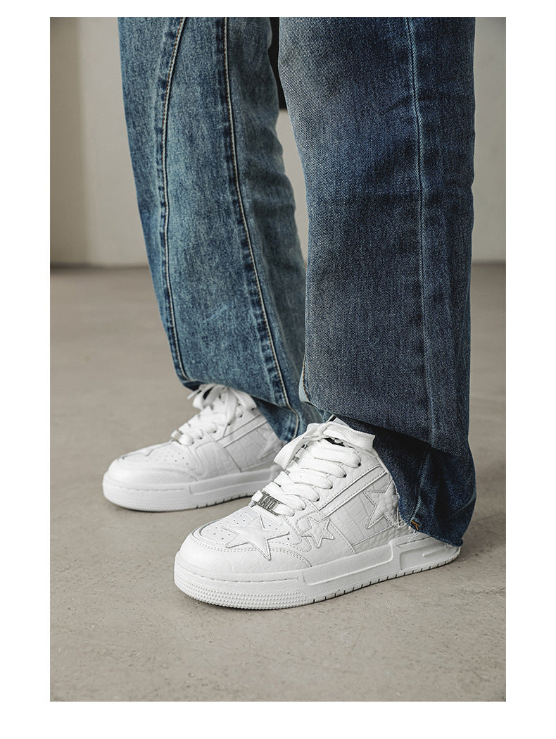 Star Eli1 Skate Sneakers - White ,  - Streetwear Shoes - Slick Street