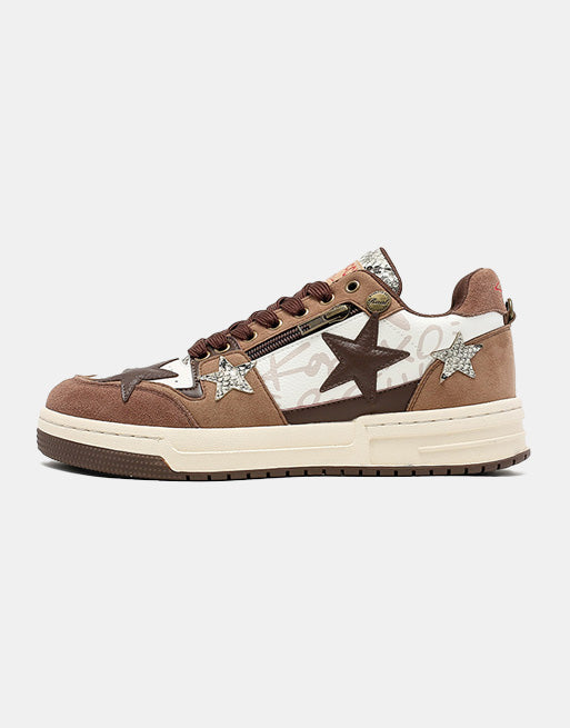 Star Eli1 Skate Sneakers - Brown ,  - Streetwear Shoes - Slick Street