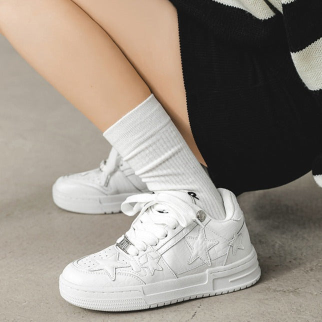 Star Eli1 Skate Sneakers - White ,  - Streetwear Shoes - Slick Street