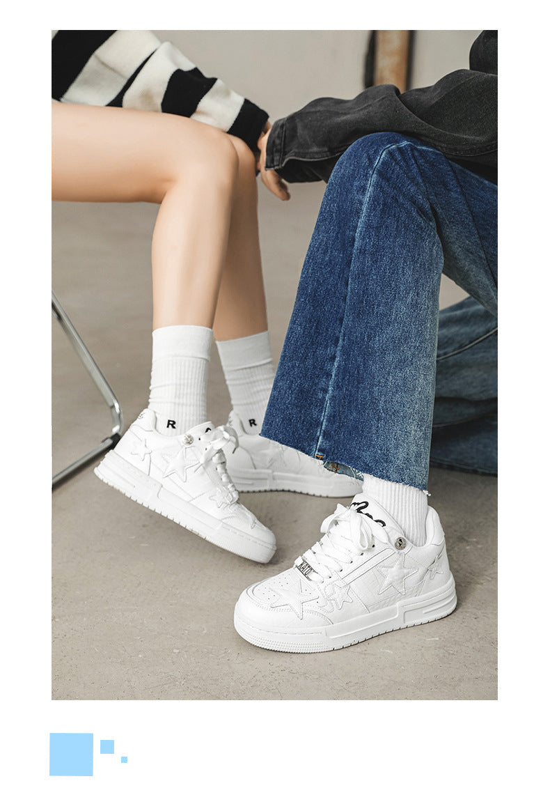 Star Eli1 Skate Sneakers - White ,  - Streetwear Shoes - Slick Street