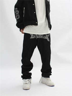 Dollar Print Black Denim Jeans ,  - Streetwear Jeans - Slick Street