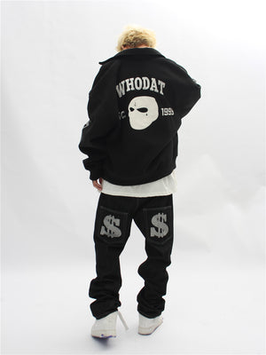 Dollar Print Black Denim Jeans ,  - Streetwear Jeans - Slick Street