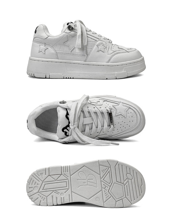 Star Eli1 Skate Sneakers - White ,  - Streetwear Shoes - Slick Street