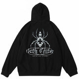 Cross Cellar Spider Graphic Hoodie Black, S - Streetwear Hoodie - Slick Street