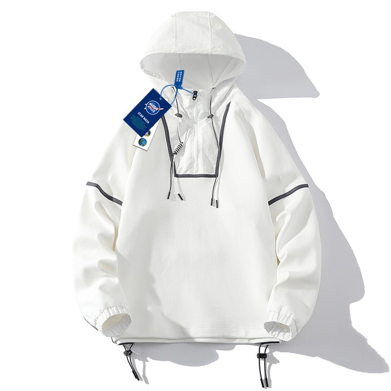 NA21 Pullover Jacket White, XS - Streetwear Hoodie - Slick Street