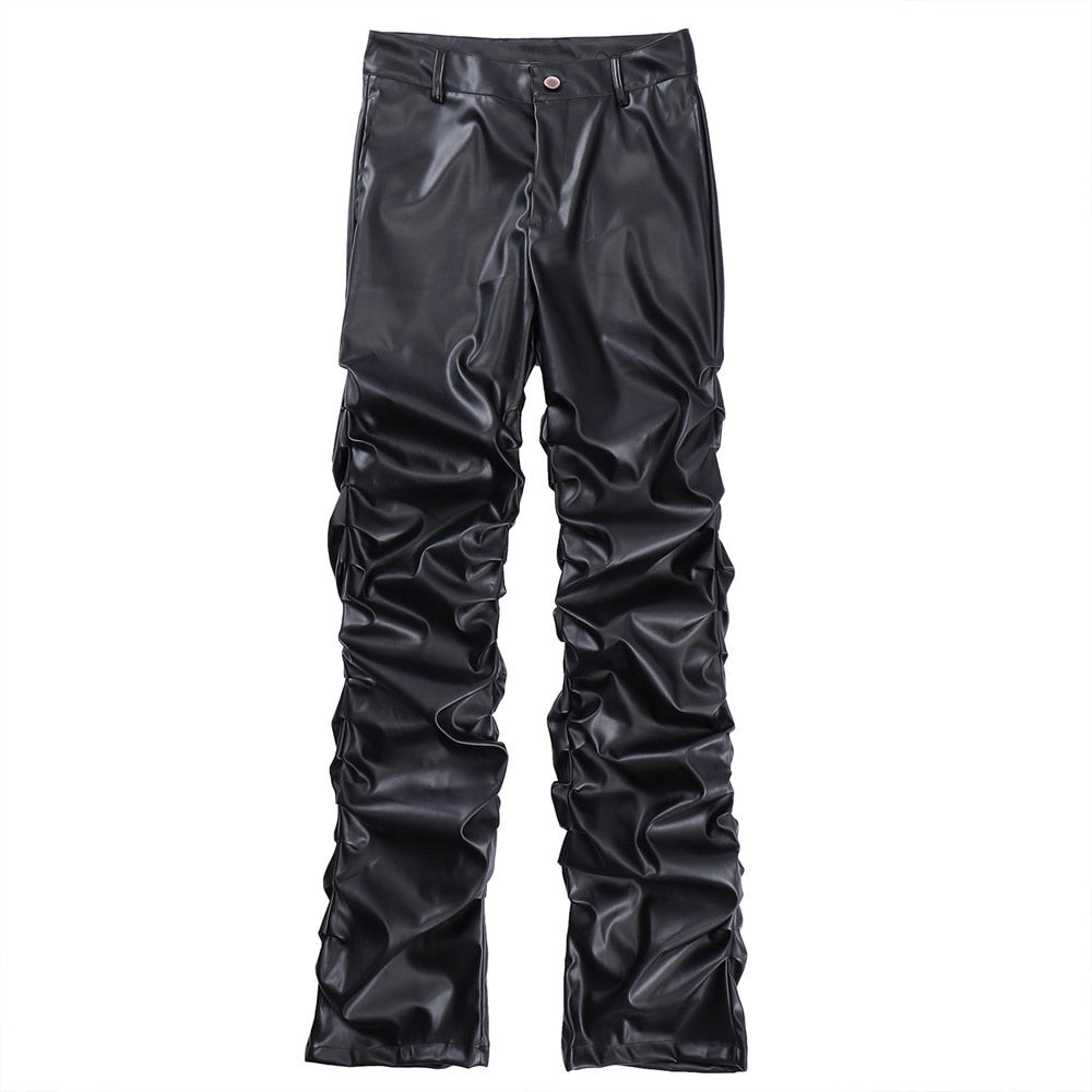 AV1 Black Leather Pants XS, Black - Streetwear Pants - Slick Street