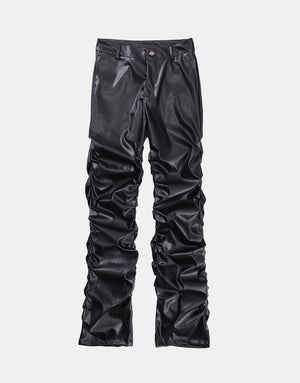 AV1 Black Leather Pants ,  - Streetwear Pants - Slick Street