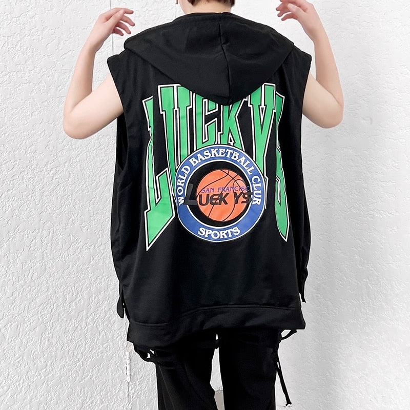 LUCKY Casual Short Sleeves Loose T-Shirts Black, XS - Streetwear T-Shirt - Slick Street
