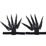 Detachable Knuckle Hand Claws Mechanical Gloves - Black A Pair, One Size - Streetwear Accessories - Slick Street
