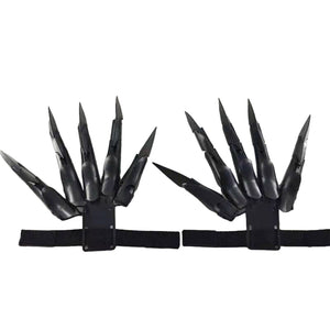 Detachable Knuckle Hand Claws Mechanical Gloves - Black A Pair, One Size - Streetwear Accessories - Slick Street