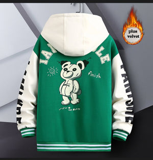 R Quilted Thermal Hooded Varsity Jacket ,  - Streetwear Hoodie - Slick Street