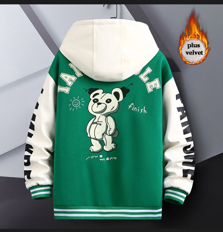 R Quilted Thermal Hooded Varsity Jacket ,  - Streetwear Hoodie - Slick Street