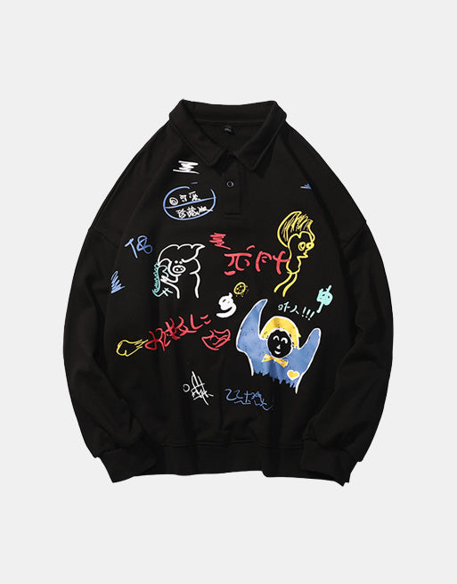Retro Artwork Long Sleeve Shirt ,  - Streetwear Shirt - Slick Street