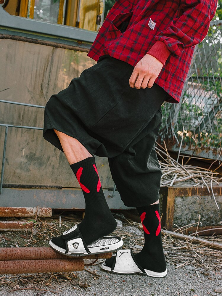 Plain 'X' Mark Socks ,  - Streetwear Socks - Slick Street