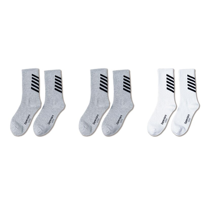 V1AZ Socks (3 PACK) 2 pcs gray 1 white, One Size - Streetwear Socks - Slick Street