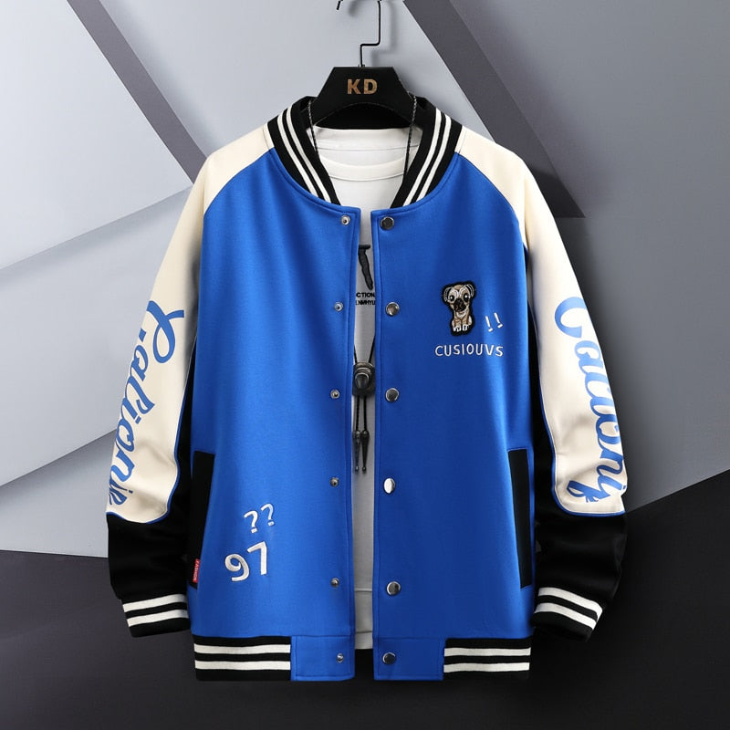 CUSIOUVS 97 Varsity Jacket Blue, XS - Streetwear Hoodie - Slick Street