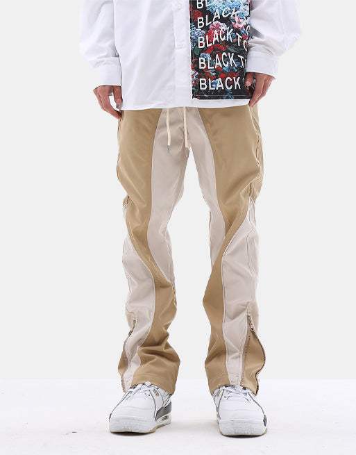 Bi-Color Flat Pants ,  - Streetwear Pants - Slick Street
