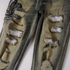 COBRA Snake Denim Jeans ,  - Streetwear Jeans - Slick Street