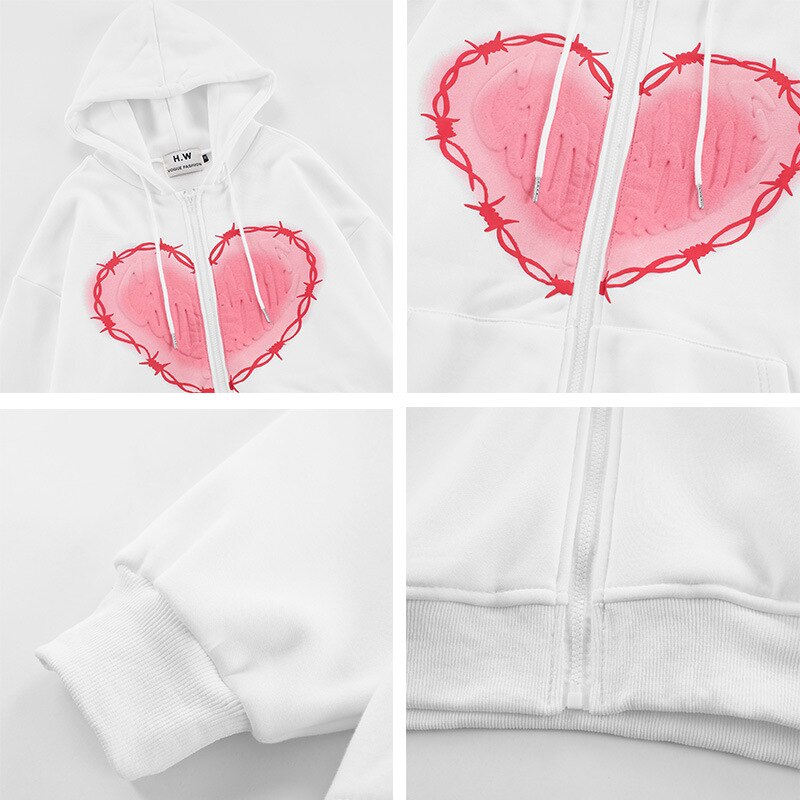 Heart Shape Hoodie ,  - Streetwear Hoodie - Slick Street