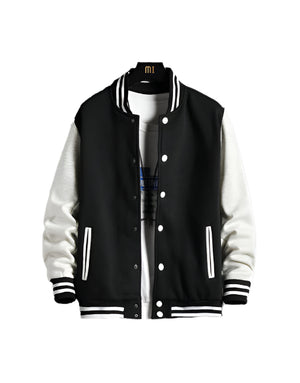 Solid Varsity Jacket ,  - Streetwear Jacket - Slick Street