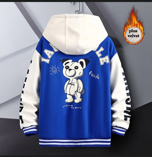 R Quilted Thermal Hooded Varsity Jacket ,  - Streetwear Hoodie - Slick Street