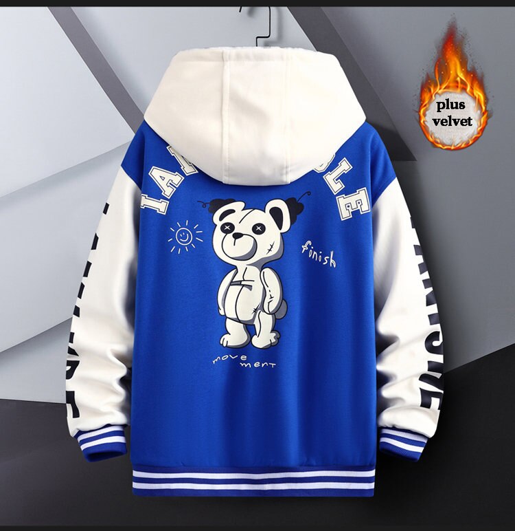 R Quilted Thermal Hooded Varsity Jacket ,  - Streetwear Hoodie - Slick Street