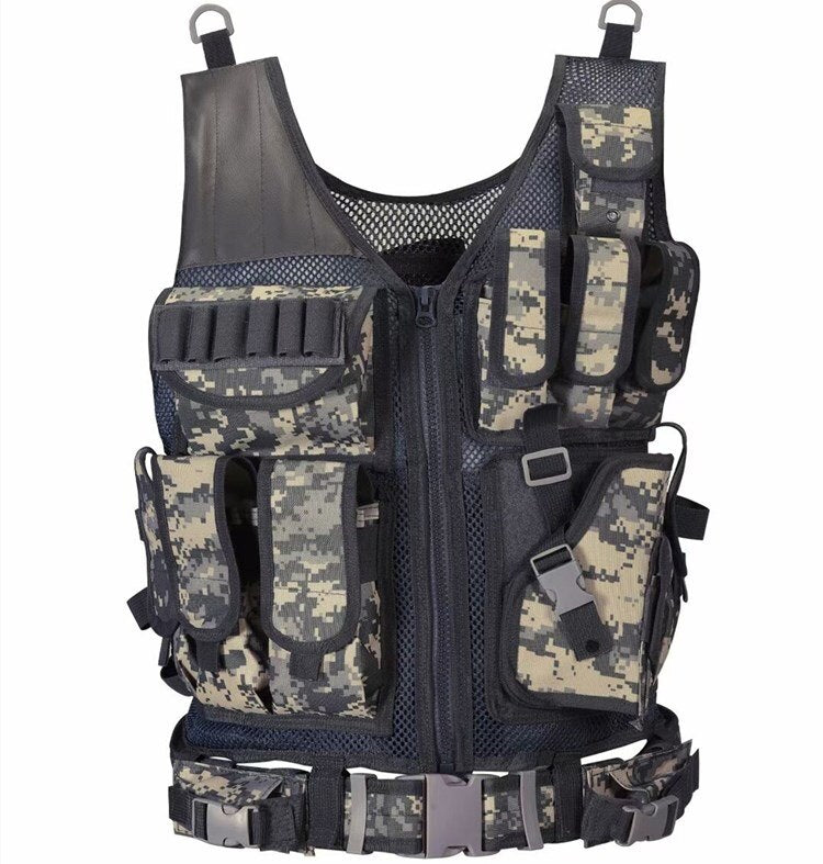 Black Night Vest ACU Camouflage, One Size - Streetwear Vest - Slick Street