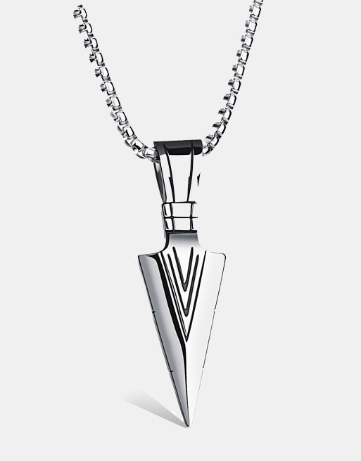 Spear Point Necklace Silver, One Size - Streetwear Jewellery - Slick Street
