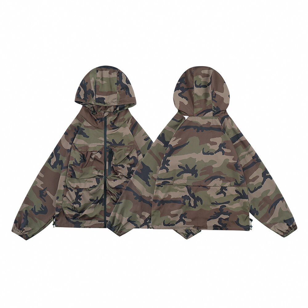 Camo on sale drawstring jacket