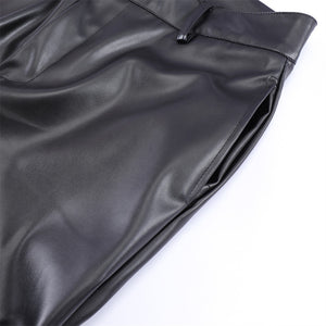 AV1 Black Leather Pants ,  - Streetwear Pants - Slick Street