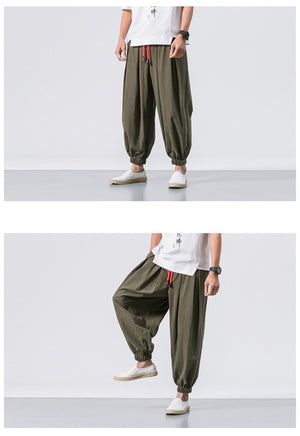 Red String Harem Pants ,  - Streetwear Pants - Slick Street