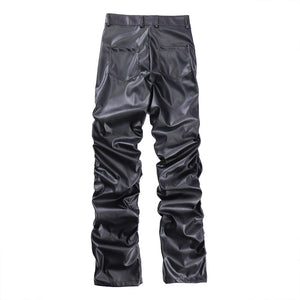 AV1 Black Leather Pants ,  - Streetwear Pants - Slick Street