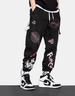 Alleye Gaze Joggers XS, Black - Streetwear Joggers - Slick Street