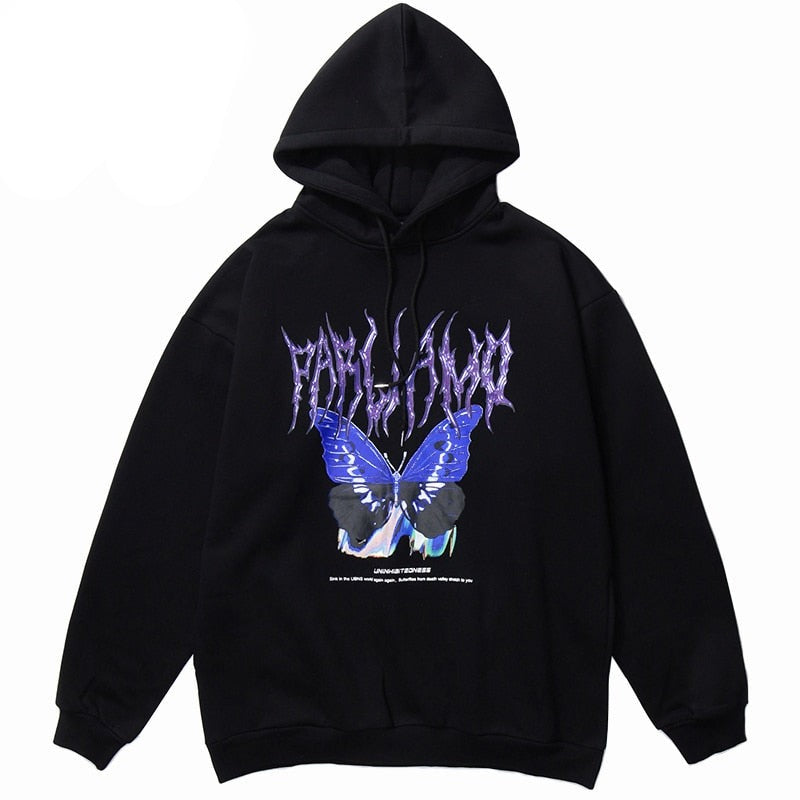 Blue Morpho Butterfly Pullover Hoodie ,  - Streetwear Hoodie - Slick Street