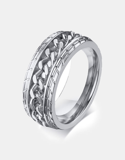 IV Spinner Ring Silver, 7 - Streetwear Jewellery - Slick Street