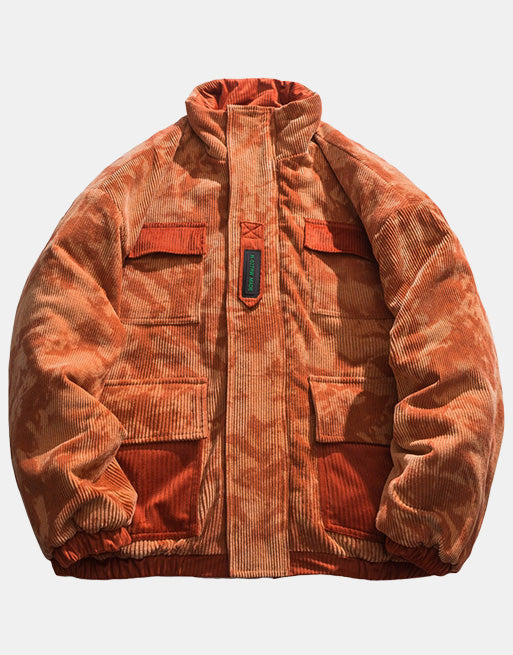 Venetino Retro Corduroy Jacket Orange, XS - Streetwear Jacket - Slick Street