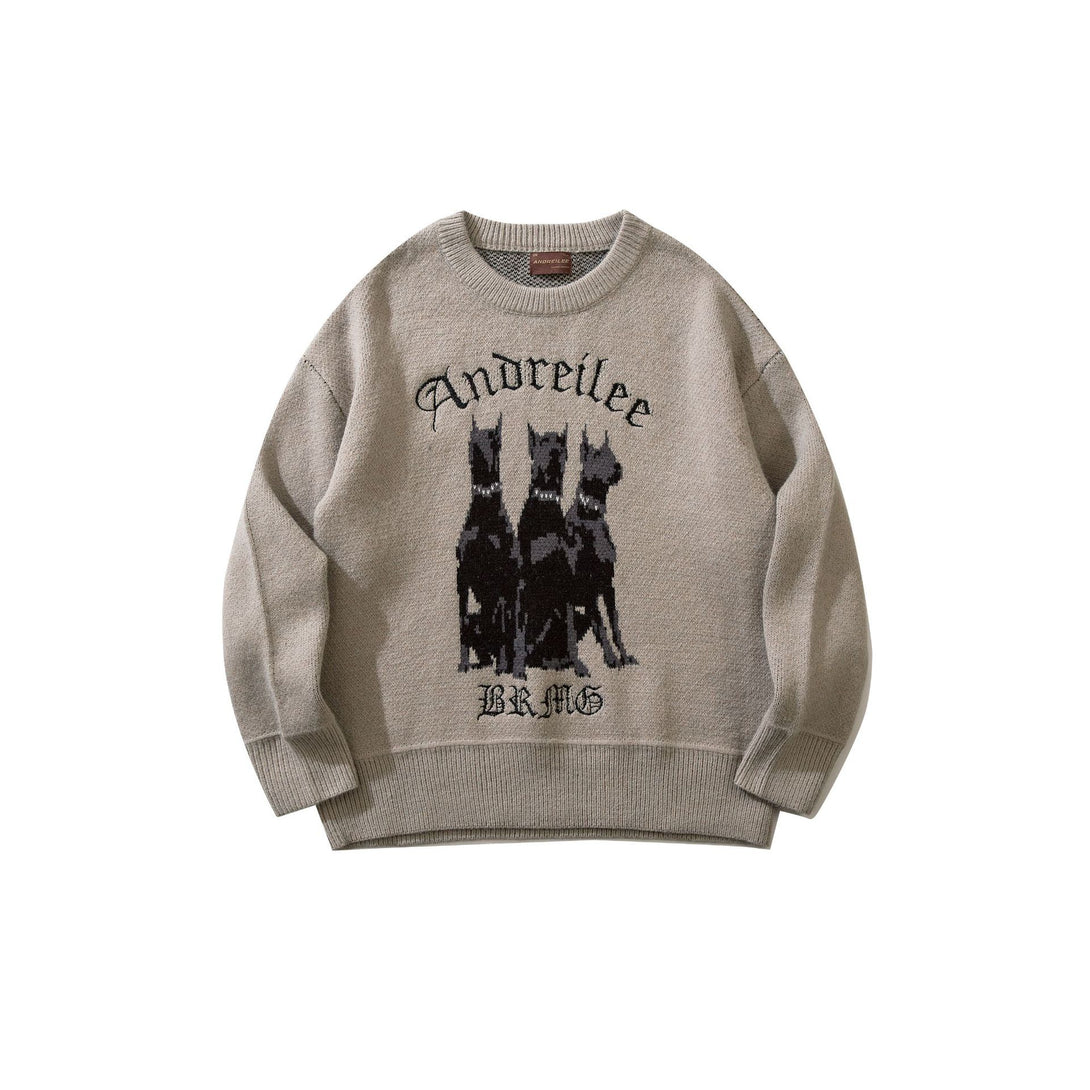 Y2K Doberman Andreilee Graphic Sweater ,  - Streetwear Sweater - Slick Street