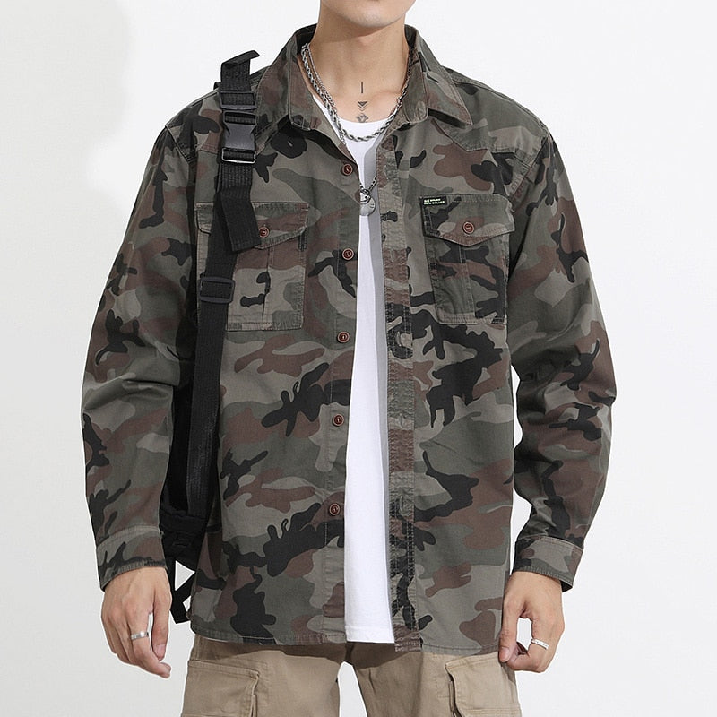 Military VSA Camouflage Shirt Army Green, M - Streetwear Shirt - Slick Street