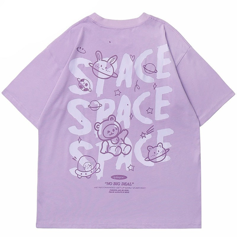 VANTAC Bear Space Rings Design T-Shirt ,  - Streetwear T-Shirt - Slick Street