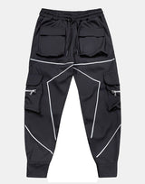 VXR1 Reflective Cargo Pants XS, Black - Streetwear Cargo Pants - Slick Street