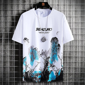 Elegant Acrylic Paint T-Shirt White, XS - Streetwear T-Shirt - Slick Street
