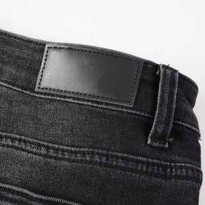 Ruby Distressed Rhinestone Slim Black Jeans ,  - Streetwear Jeans - Slick Street