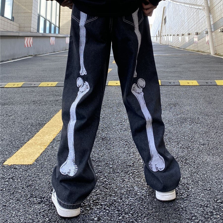 Skeleton Hand Black Jeans – Slick Street